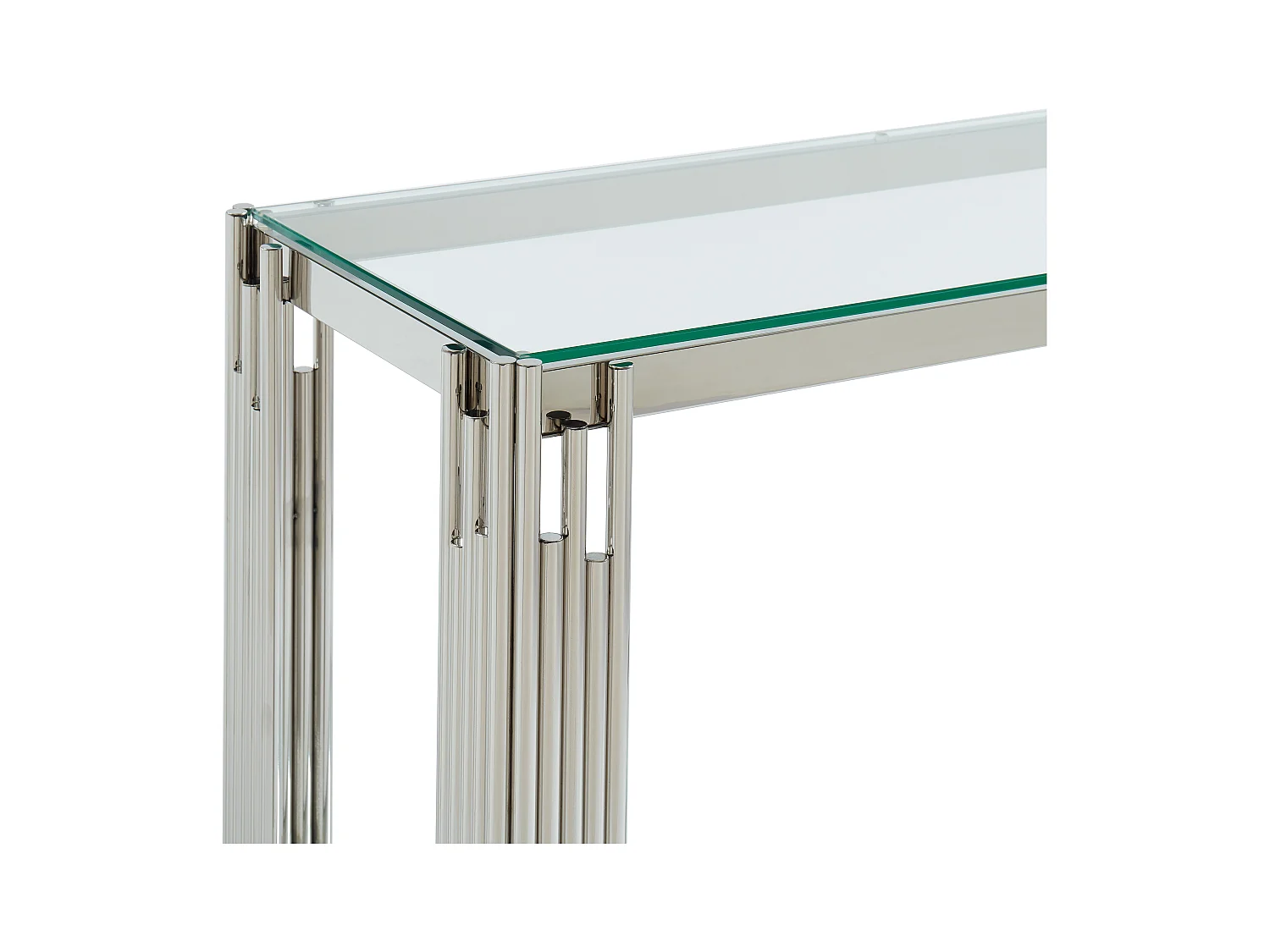 Consoletafel van gehard glas en roestvrij staal - Verchroomd - NOMELANO - van Pascal Morabito