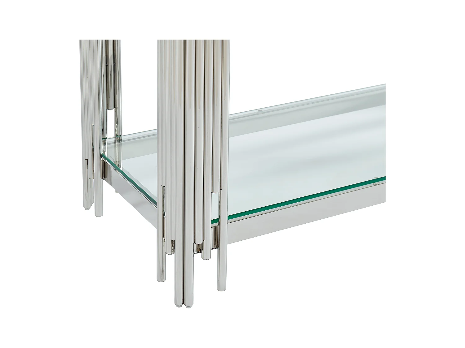 Consoletafel van gehard glas en roestvrij staal - Verchroomd - NOMELANO - van Pascal Morabito