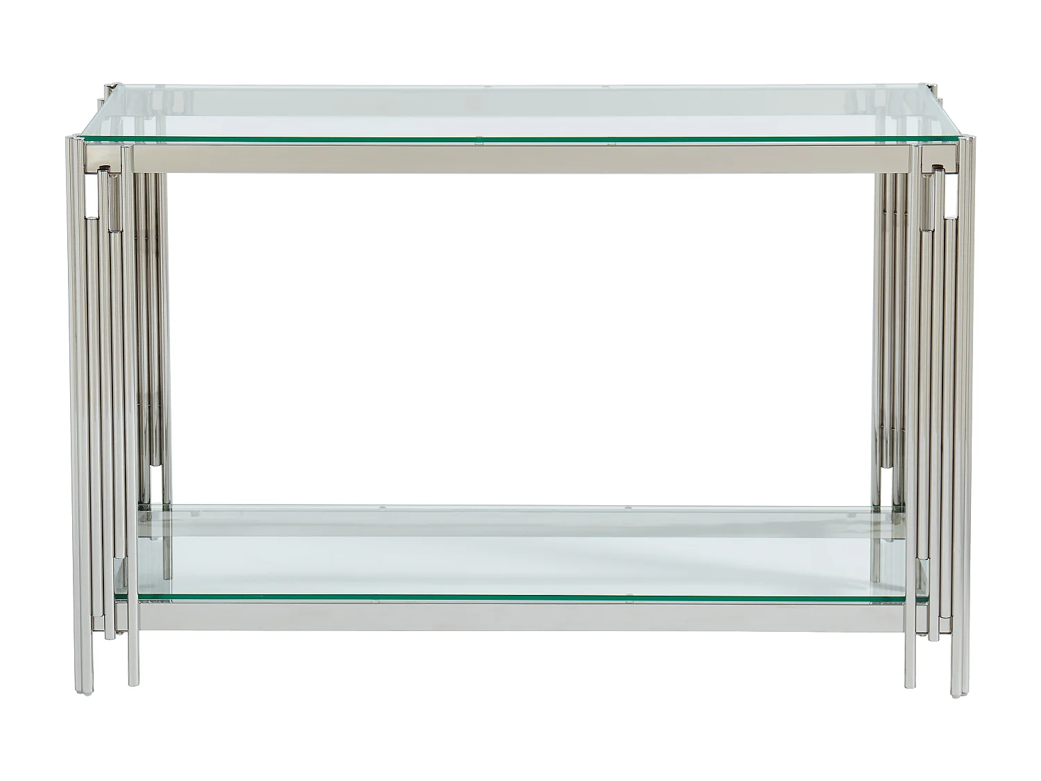 Consoletafel van gehard glas en roestvrij staal - Verchroomd - NOMELANO - van Pascal Morabito