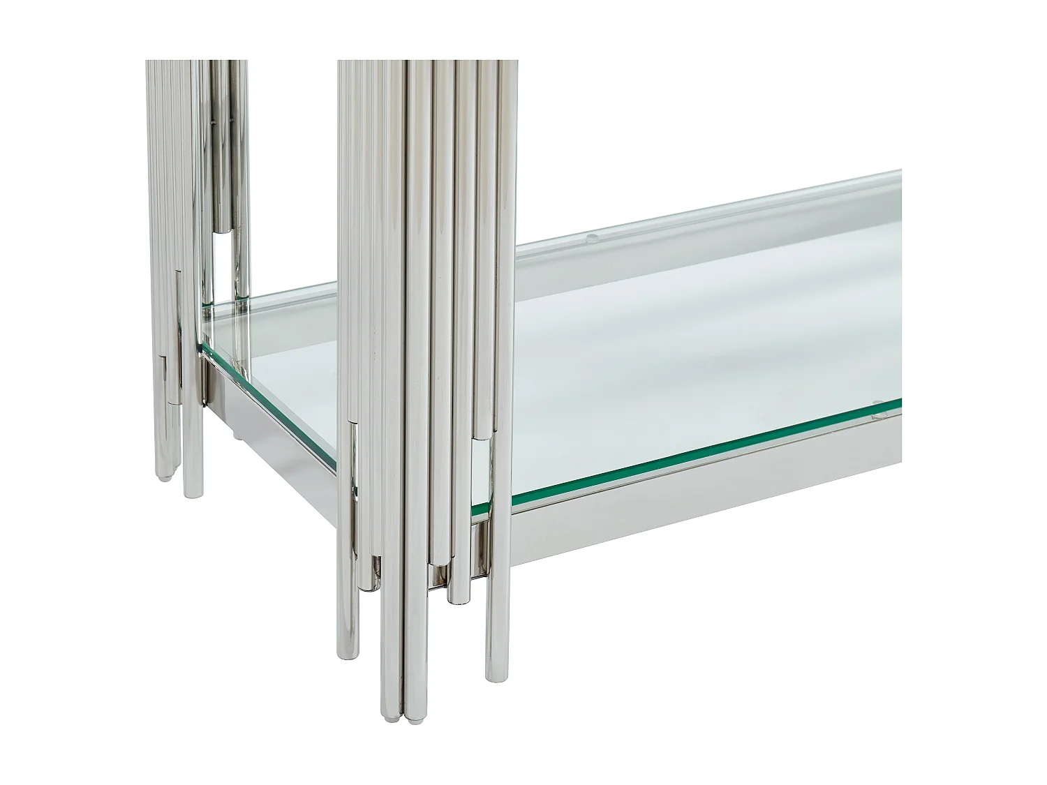 Consoletafel van gehard glas en roestvrij staal - Verchroomd - NOMELANO - van Pascal Morabito