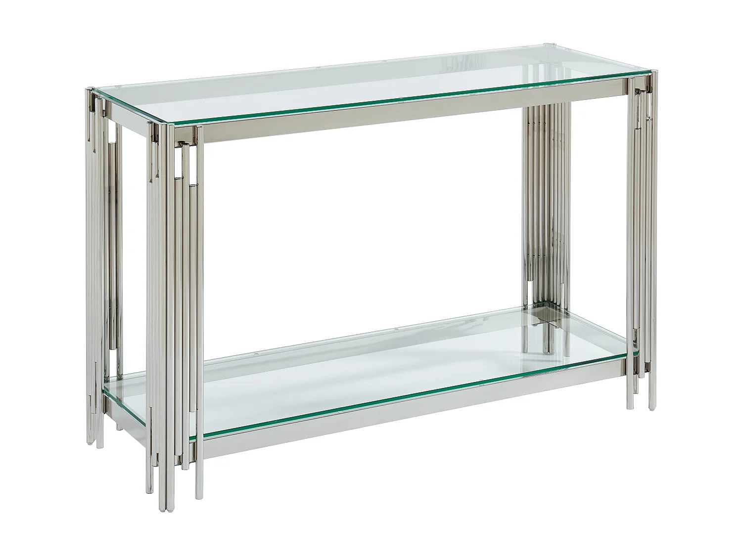 Consoletafel van gehard glas en roestvrij staal - Verchroomd - NOMELANO - van Pascal Morabito