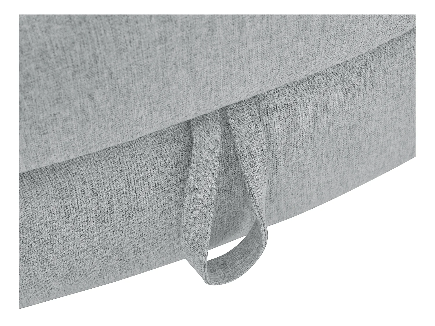 Chaise longue letto con contenitore in Tessuto Grigio - Angolo a destra - PENELOPE