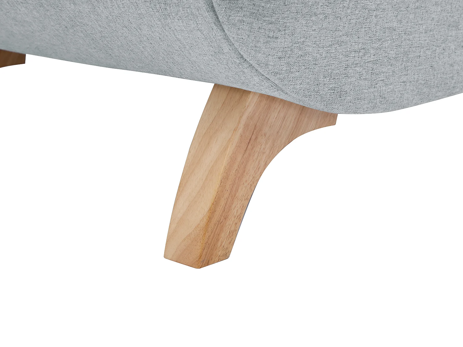 Méridienne droite convertible en tissu gris clair avec coffre de rangement PENELOPE