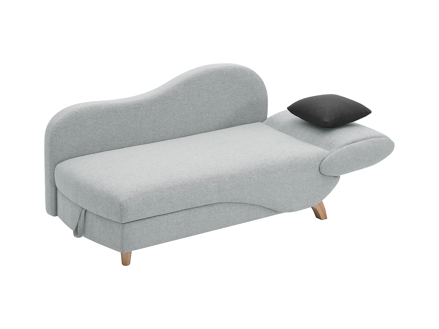 Recamiere mit Schlaffunktion & Stauraum - linksseitig - Stoff - Hellgrau - PENELOPE