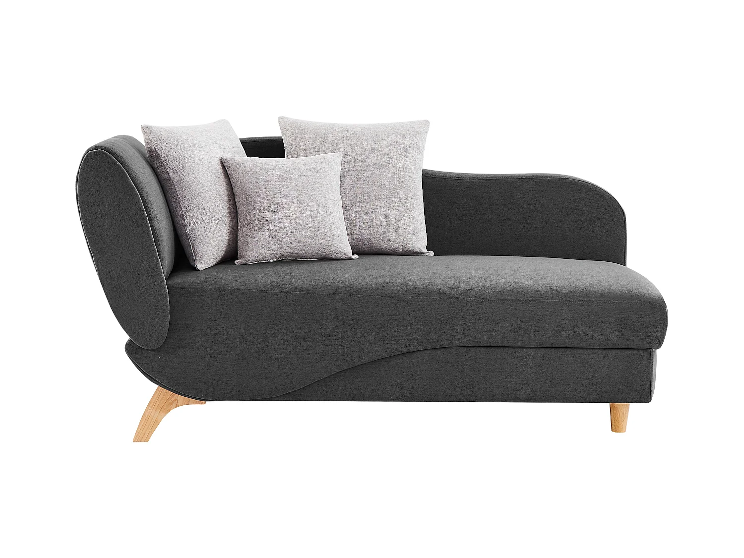 Recamiere mit Schlaffunktion & Stauraum - rechtsseitig - Stoff - Anthrazit - PENELOPE