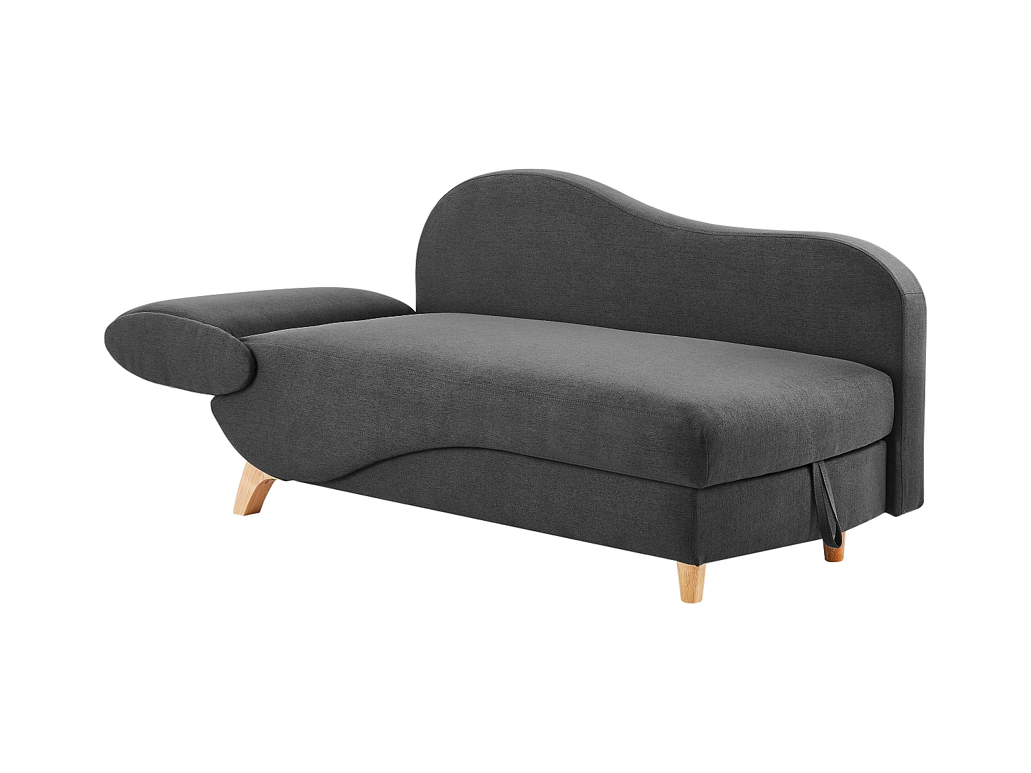 Recamiere mit Schlaffunktion & Stauraum - rechtsseitig - Stoff - Anthrazit - PENELOPE