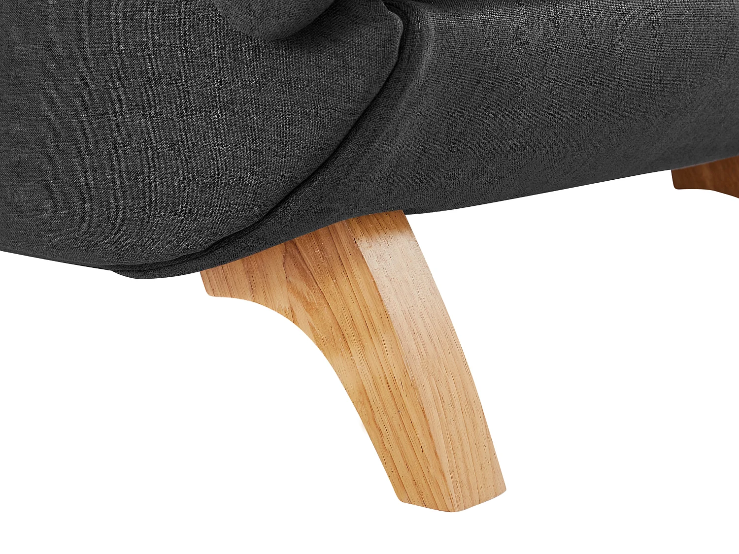 Méridienne gauche convertible en tissu anthracite avec coffre de rangement PENELOPE