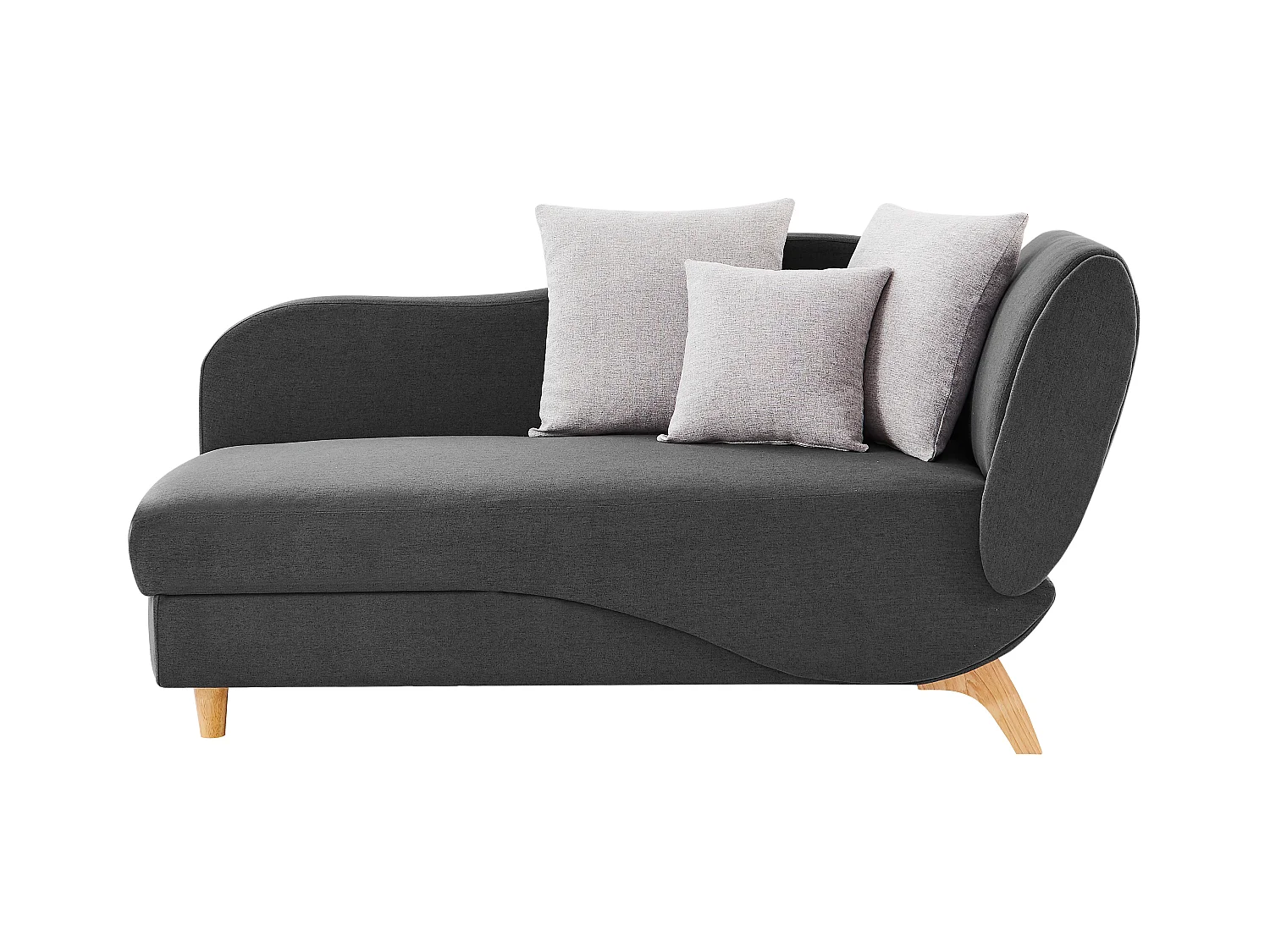 Recamiere mit Schlaffunktion & Stauraum - linksseitig - Stoff - Anthrazit - PENELOPE