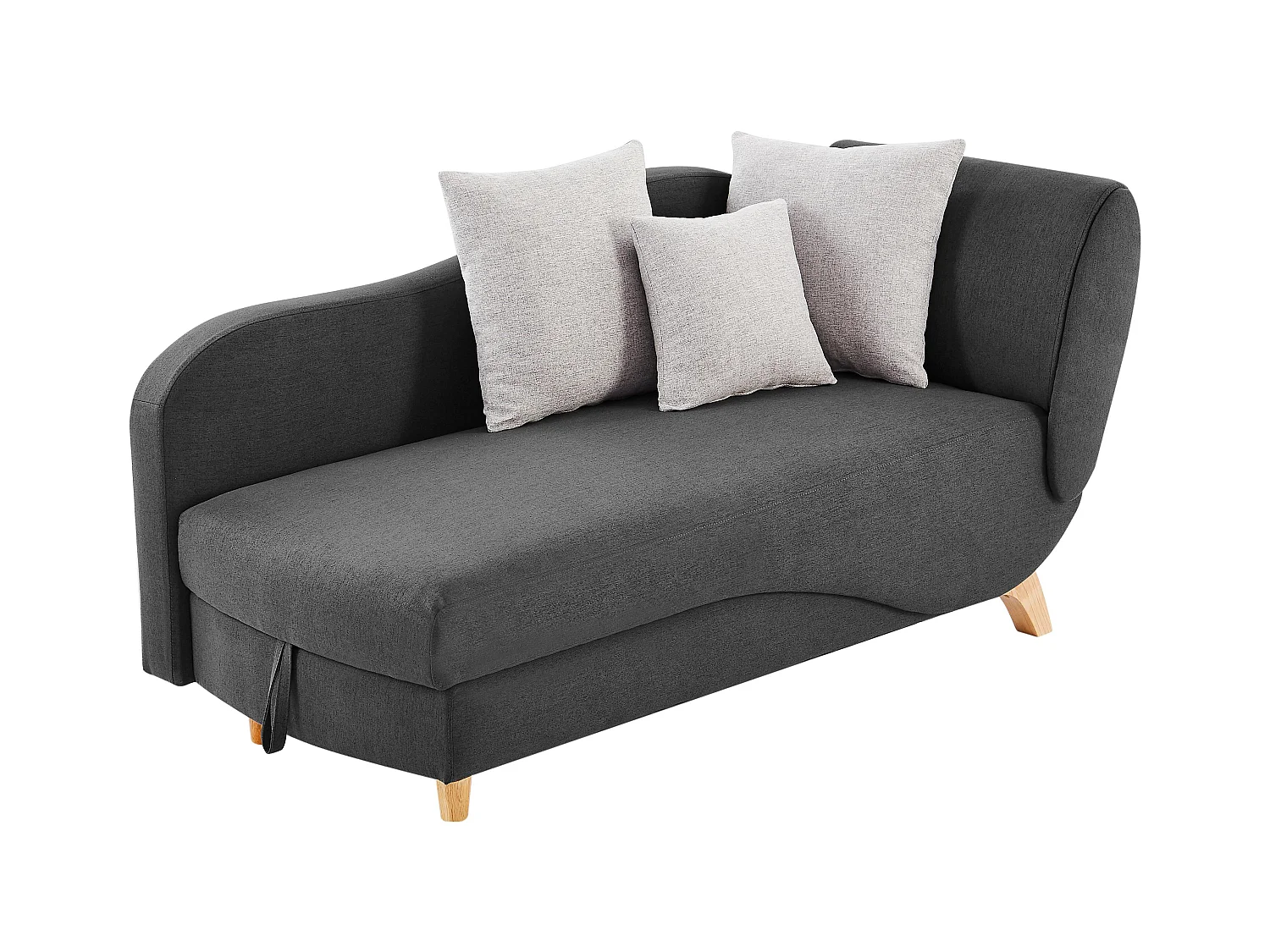 Recamiere mit Schlaffunktion & Stauraum - linksseitig - Stoff - Anthrazit - PENELOPE