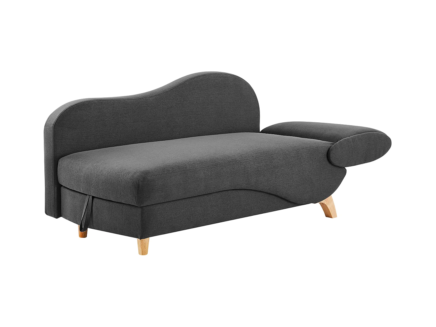 Recamiere mit Schlaffunktion & Stauraum - linksseitig - Stoff - Anthrazit - PENELOPE