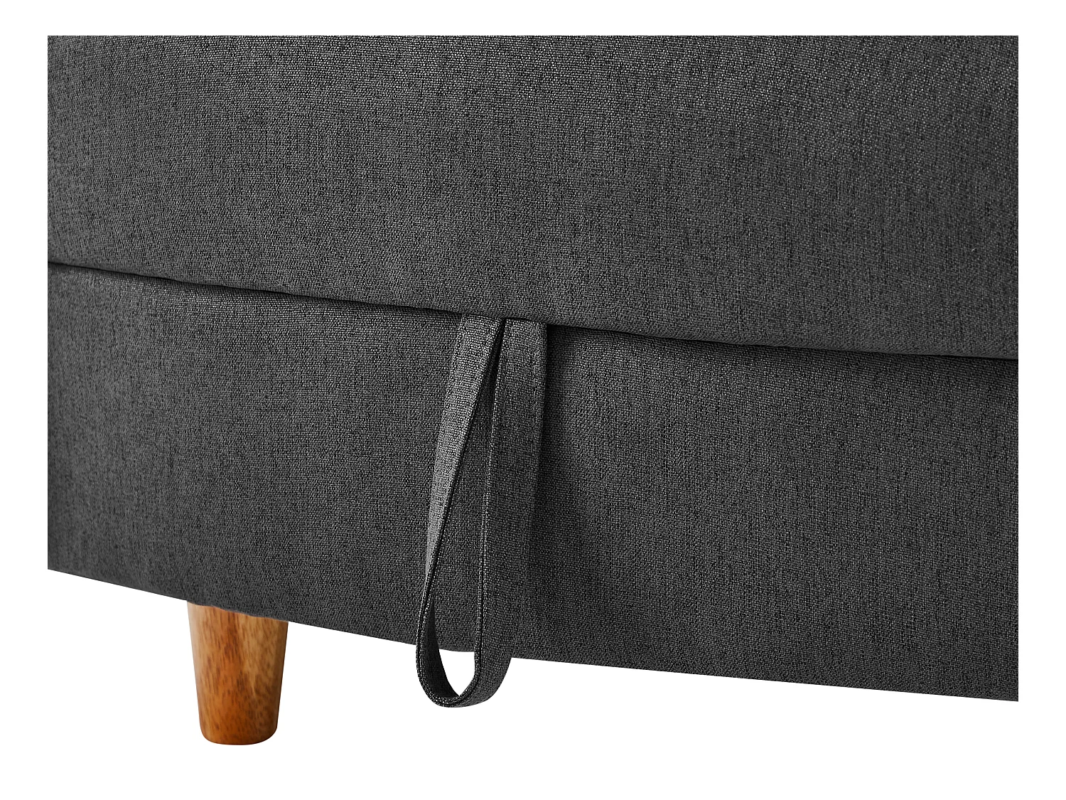 Recamiere mit Schlaffunktion & Stauraum - linksseitig - Stoff - Anthrazit - PENELOPE