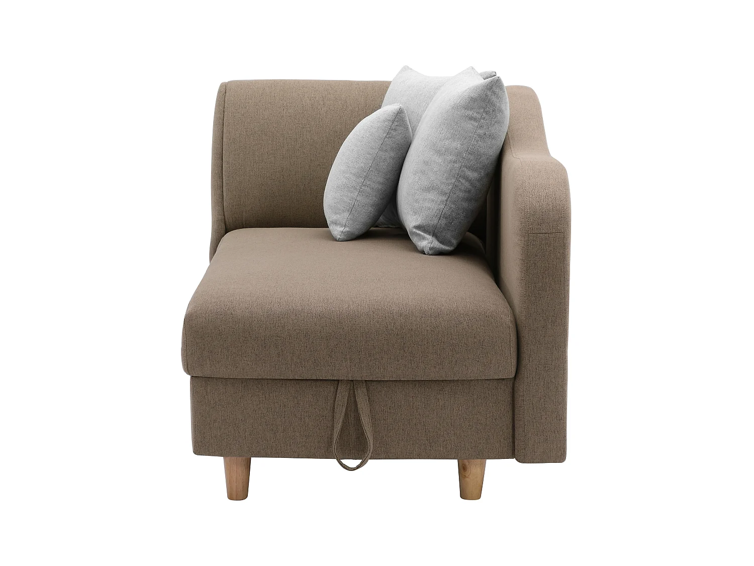 Chaise longue letto con contenitore in Tessuto Marrone - Angolo a destra - PENELOPE