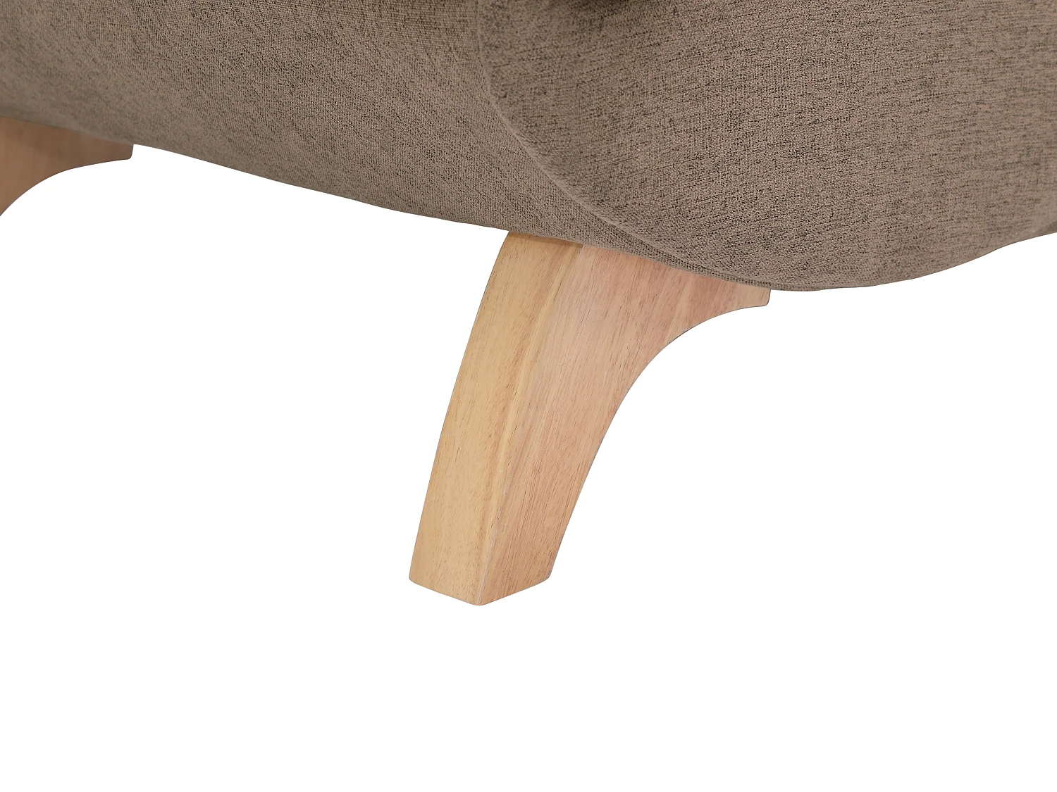 Méridienne droite convertible en tissu marron avec coffre de rangement PENELOPE