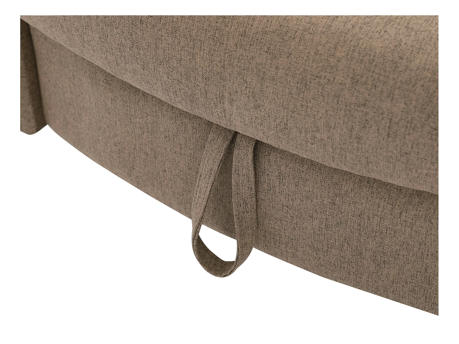 Méridienne gauche convertible en tissu marron avec coffre de rangement PENELOPE