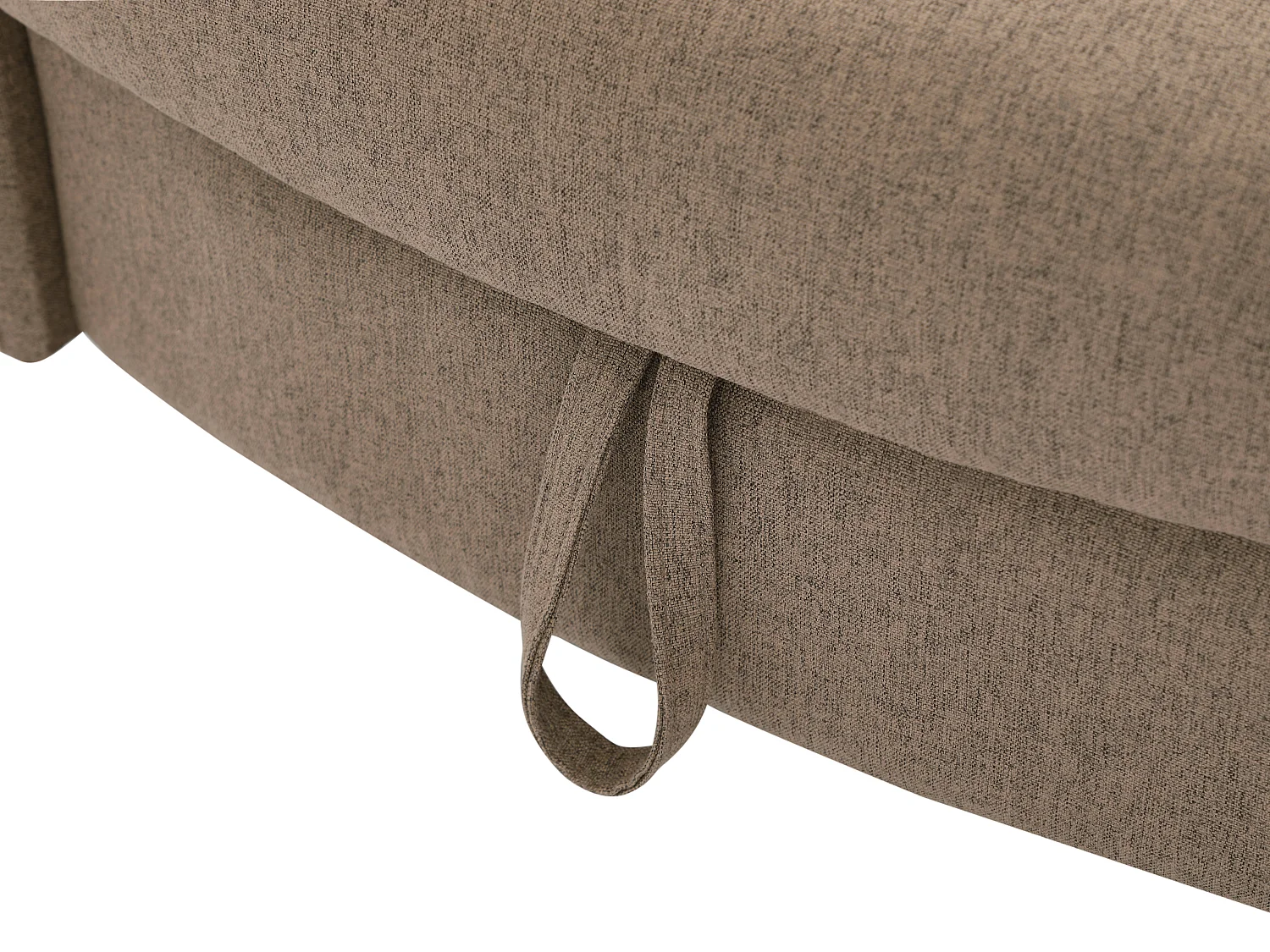 Méridienne gauche convertible en tissu marron avec coffre de rangement PENELOPE