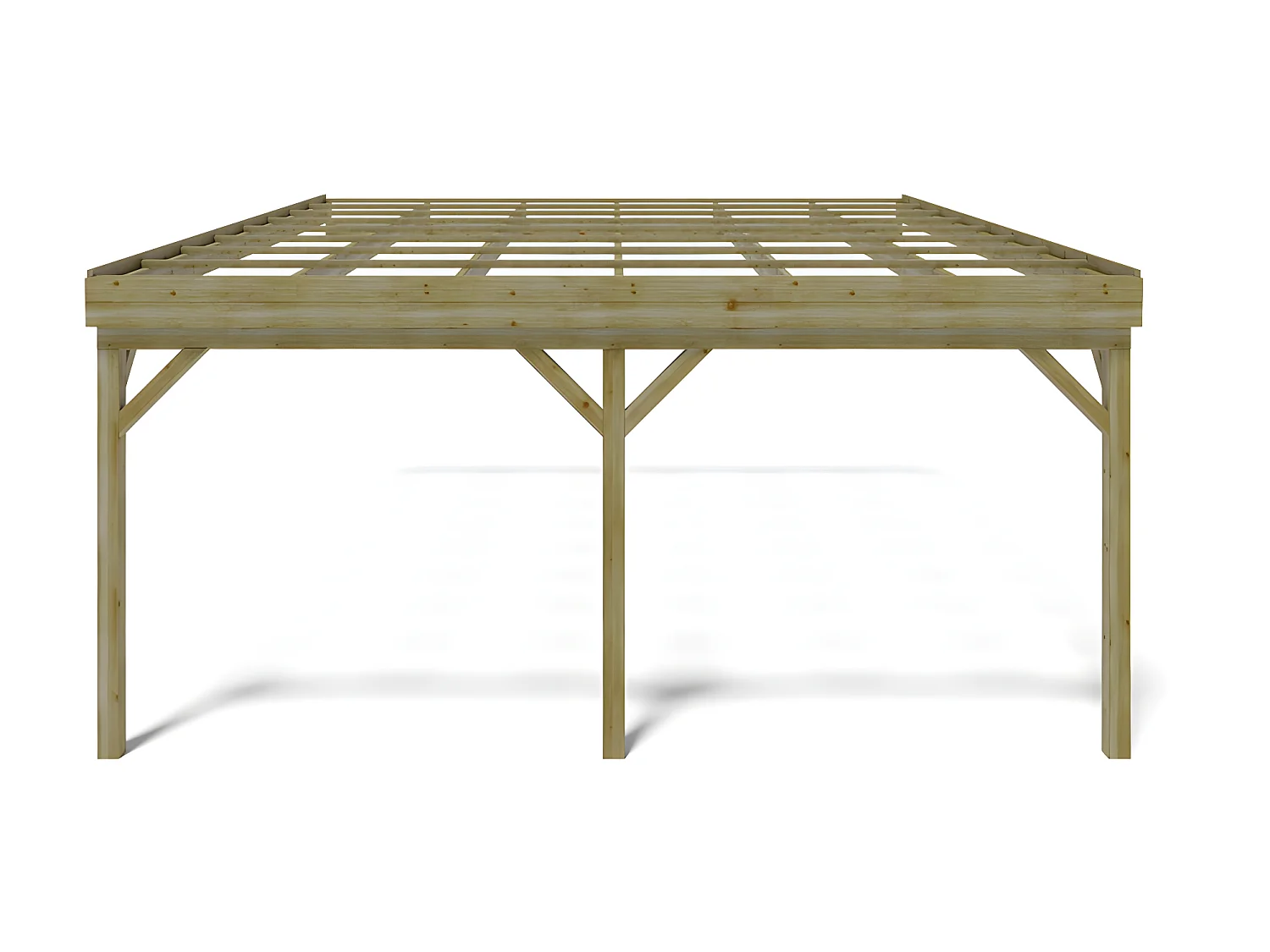 Carport pergola double adossé en bois traité - 2 voitures - 29,3 m² - ARTEMIDA de Expertland