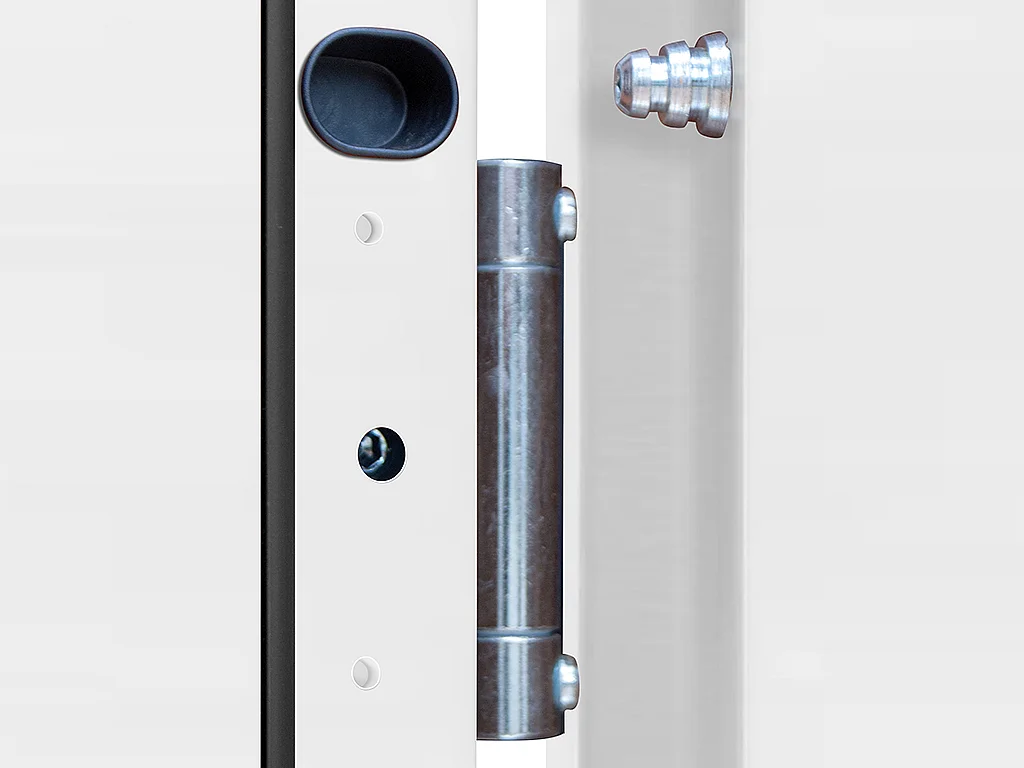 Eingangstür mit Türanschlag links - 207 x 100 cm - Stahl - Weiß - AGUEDA