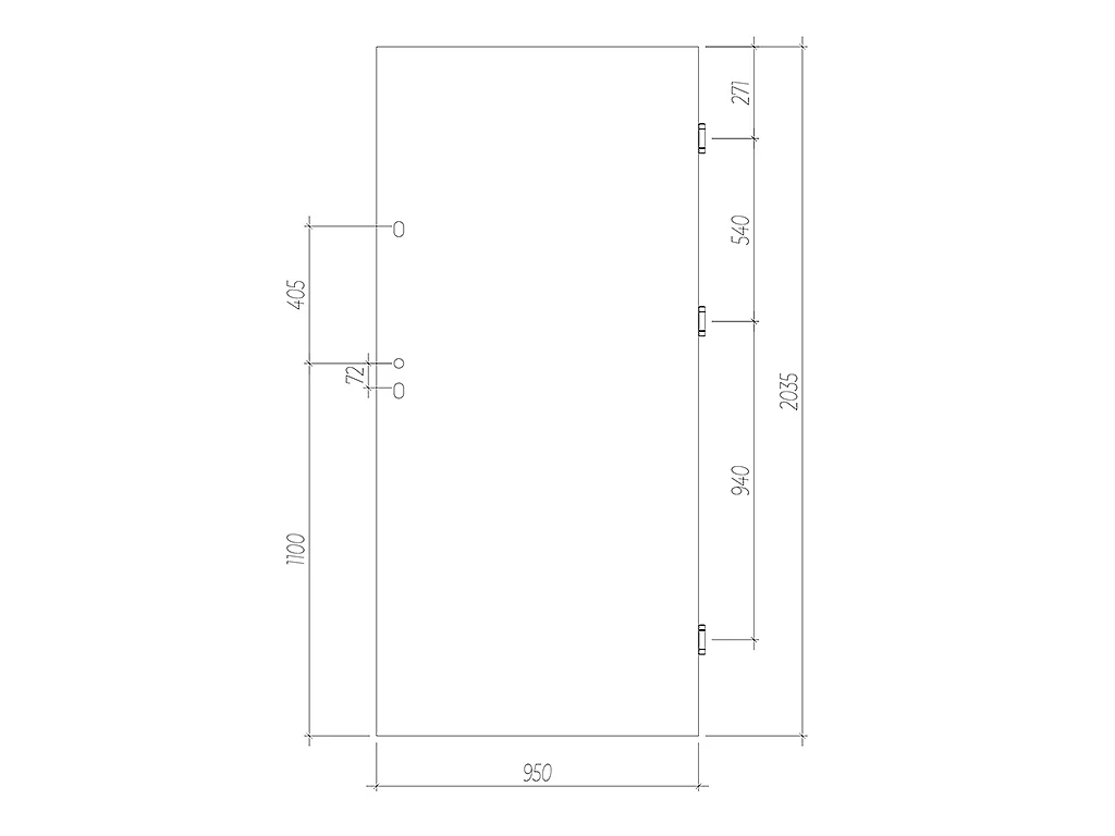 Eingangstür mit Türanschlag links - 207 x 100 cm - Stahl - Weiß - AGUEDA