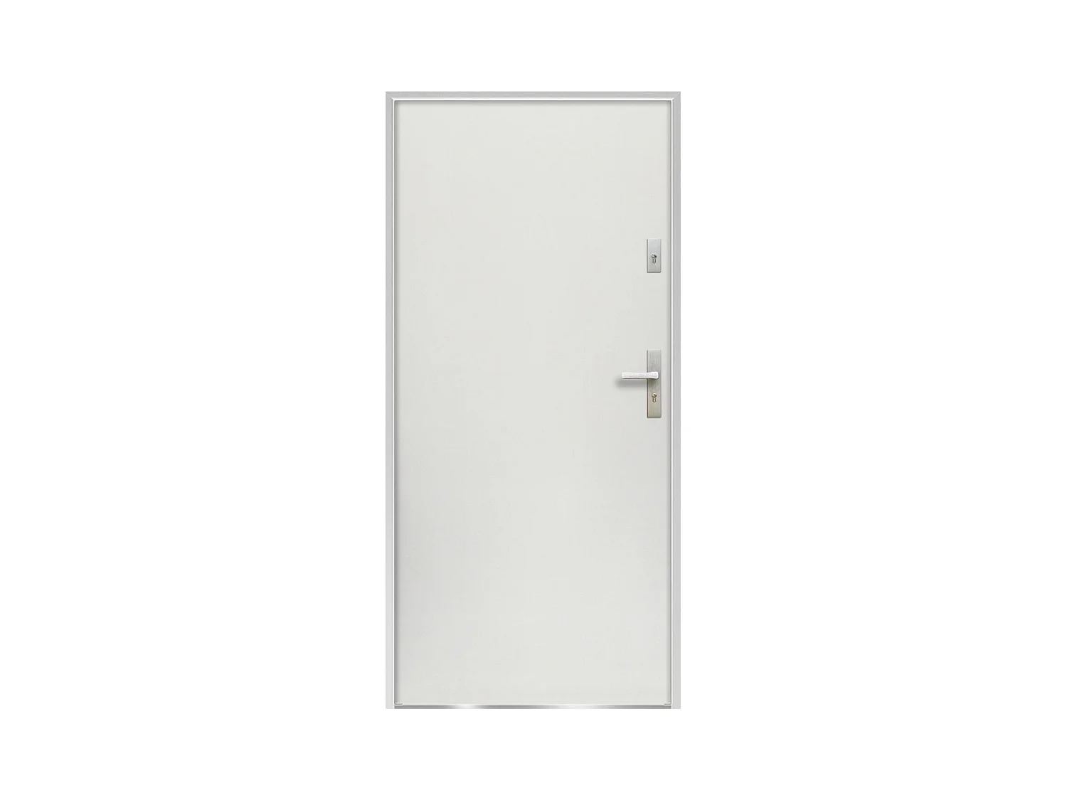 Porte d'entrée en acier pleine H207 x L100 cm blanc - poussant gauche - AGUEDA