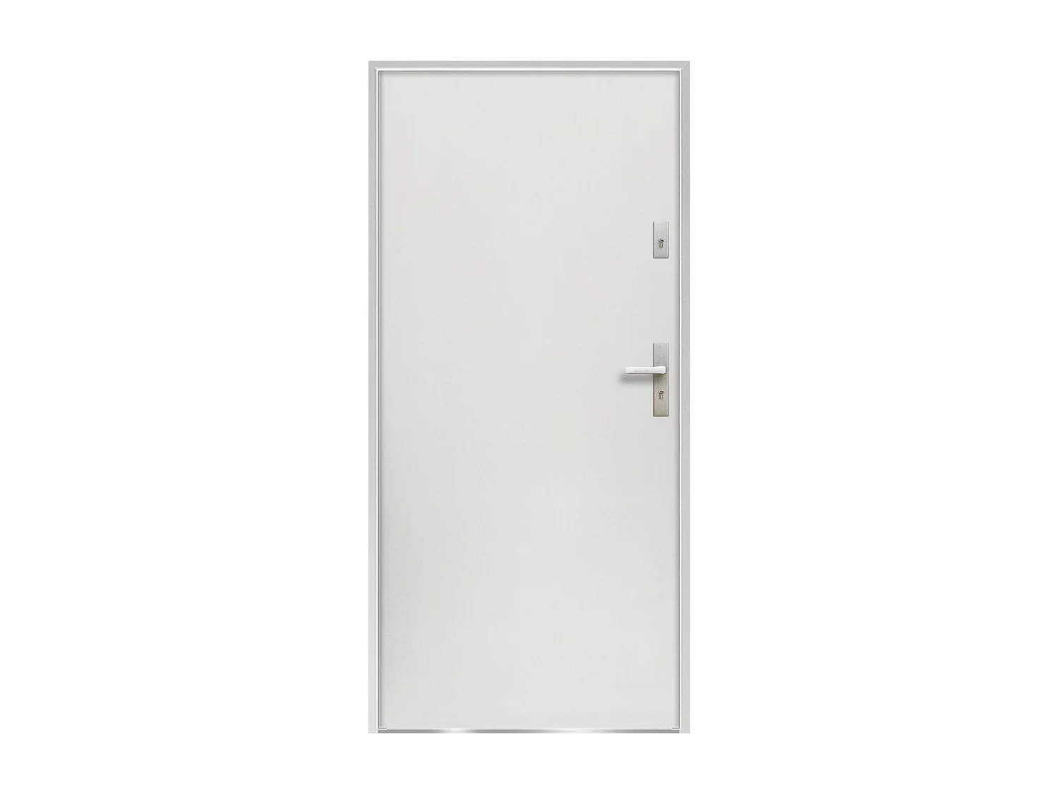 Porta de entrada em aço maciço de A.207 x L.100 cm cor branco com abertura para a esquerda - AGUEDA