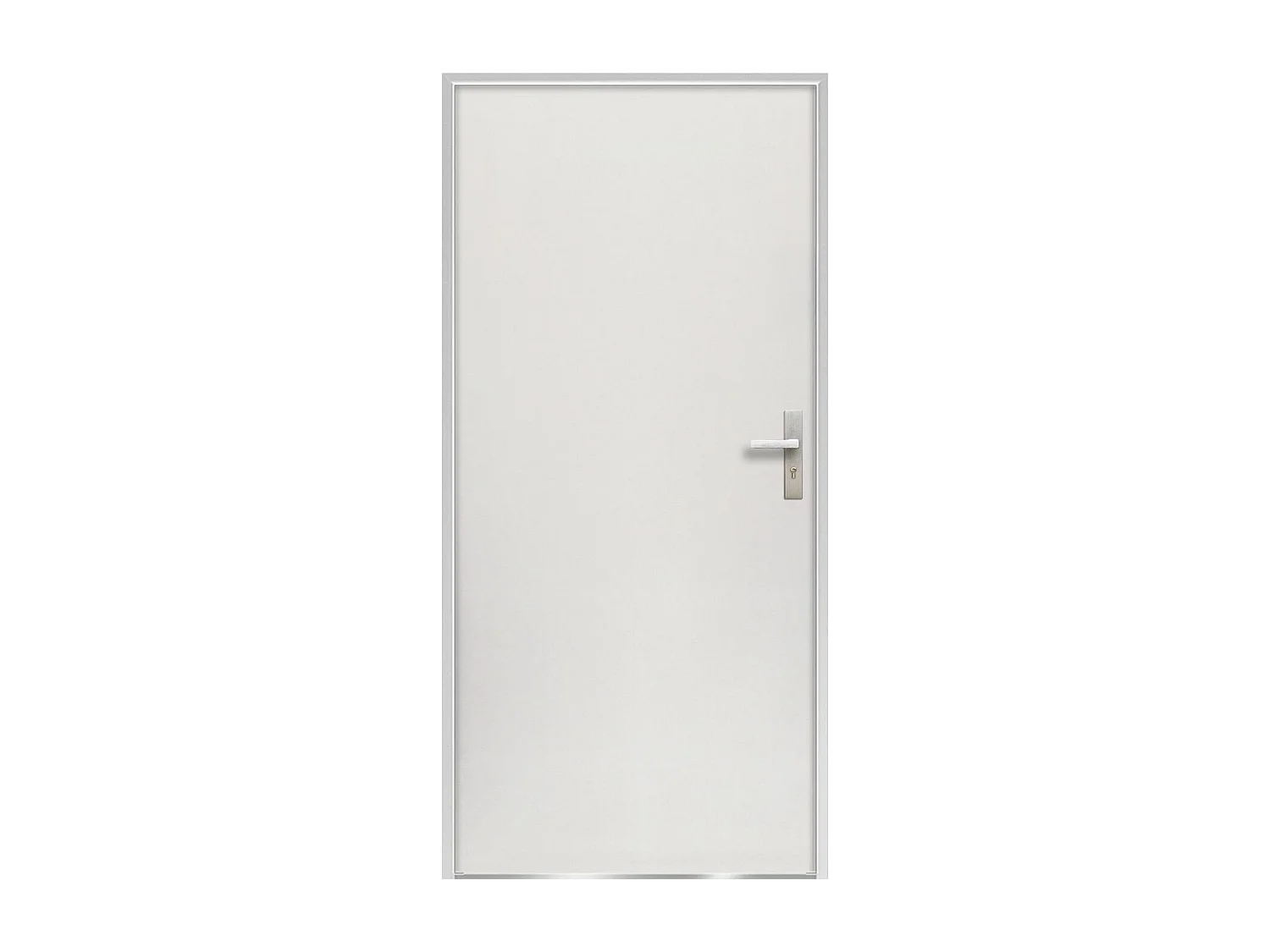 Eingangstür aus massivem Stahl H207 x B100 cm weiß - Stärke 55 mm - DIN links - AGUEDA