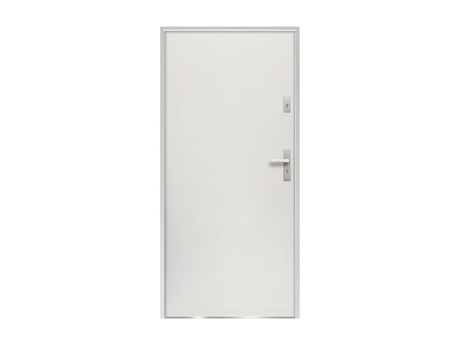Massiv stålfrontdør H207 x B100 cm hvid - venstrehængt - AGUEDA