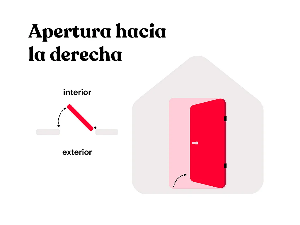 Puerta de entrada de acero Alt. 207 x Ancho 100 cm blanco - se abre hacia la derecha AGUEDA