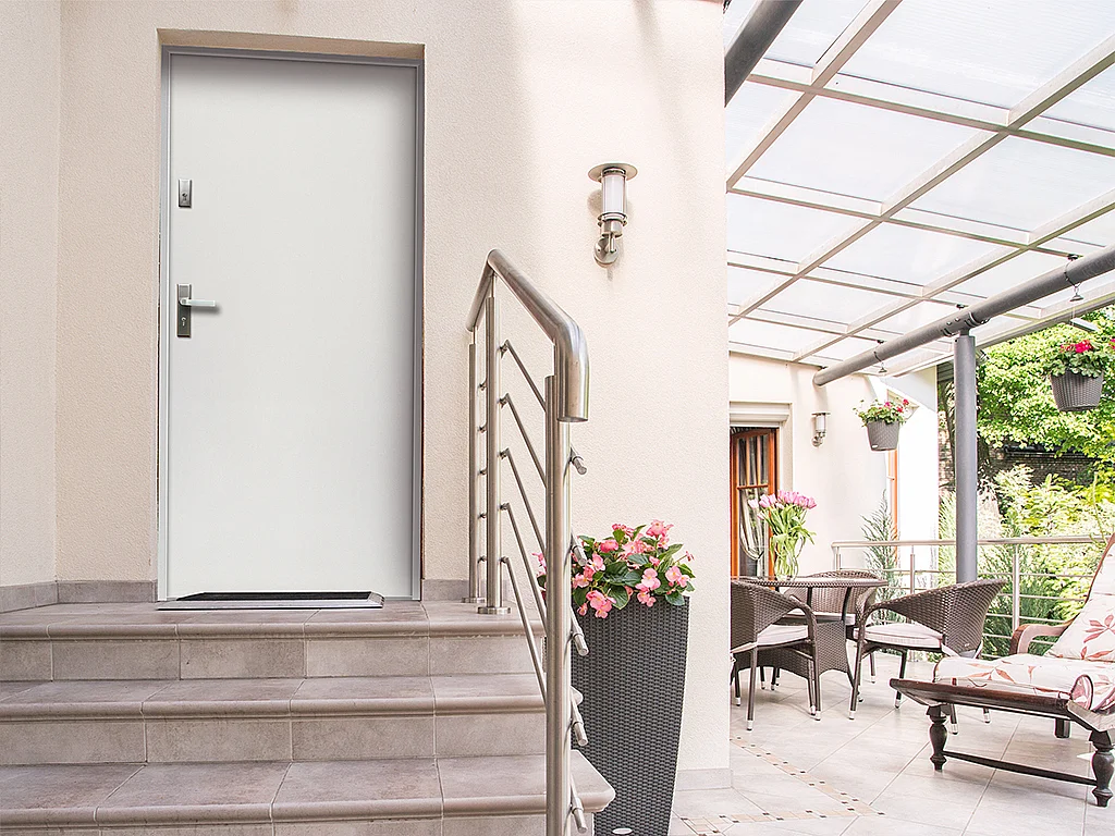 Deur van staal H.207 x B.100 cm wit - Deuraanslag rechts - AGUEDA