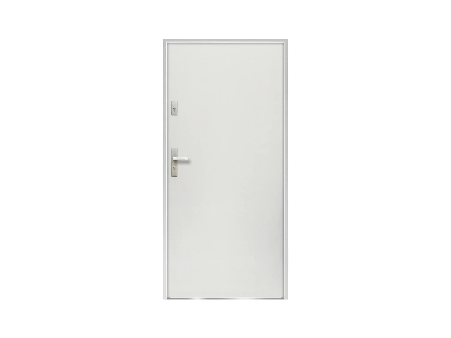 Porta de entrada em aço maciço de A.207 x L.100 cm cor branco com abertura para a direita - AGUEDA