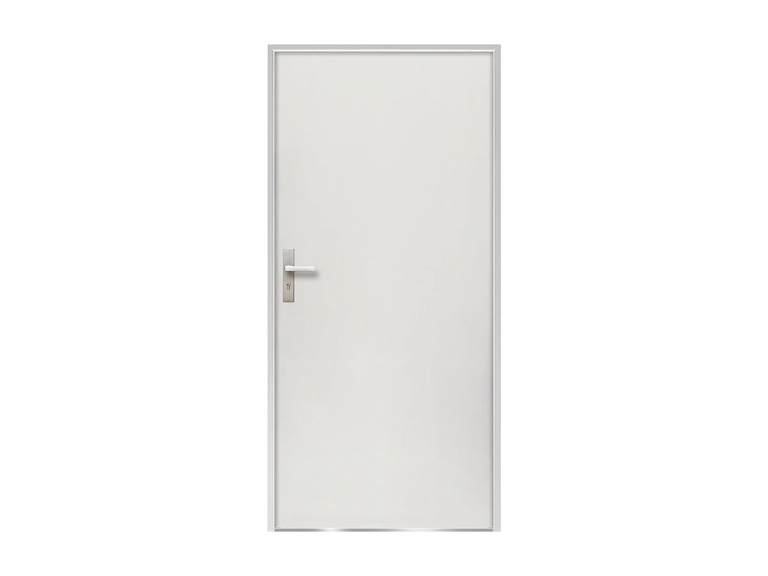 Porte d'entrée en acier pleine H207 x L100 cm blanc - épaisseur 55 mm - poussant droit - AGUEDA