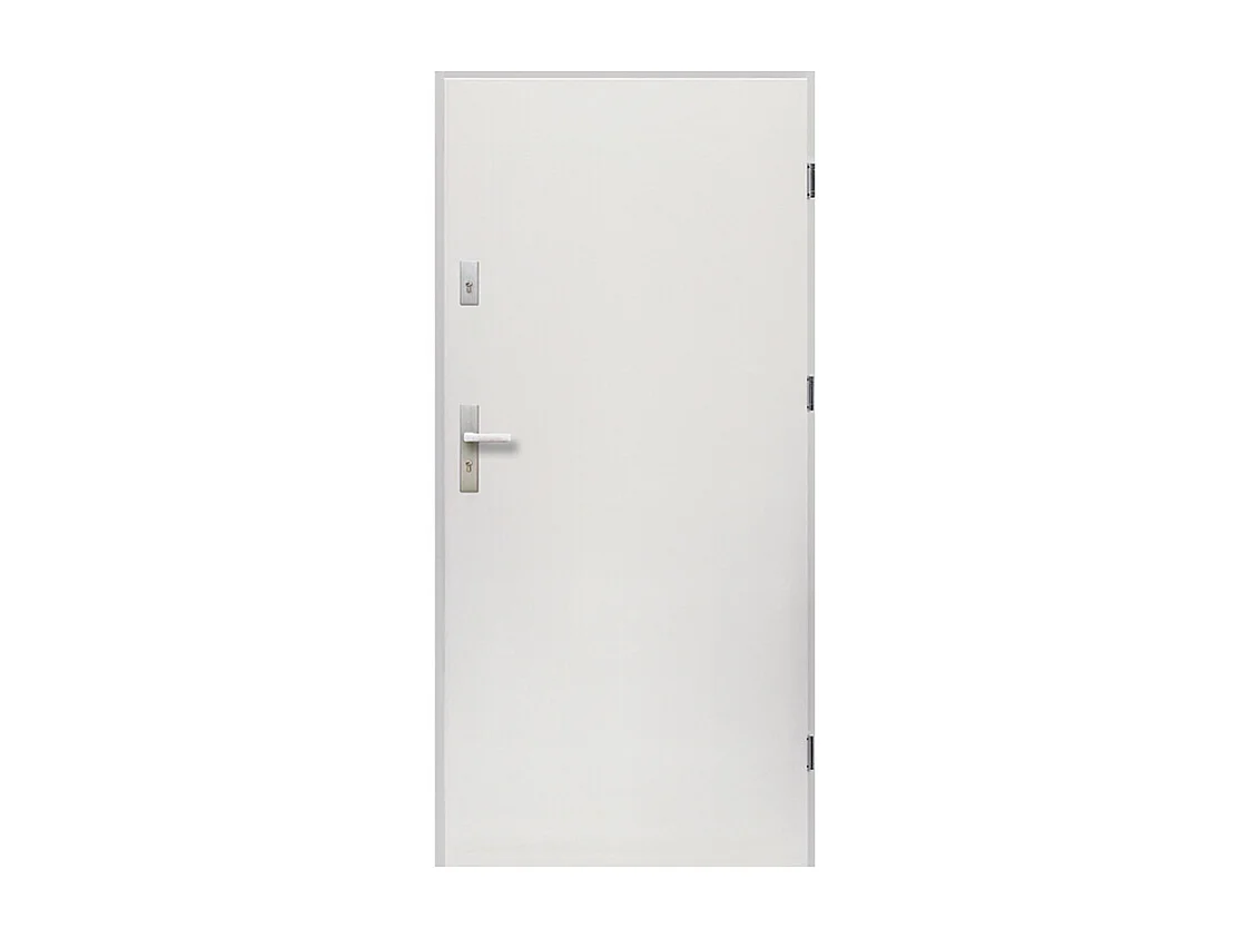 Massiv ståldörr H207 x B100 cm vit - högeröppnande - AGUEDA