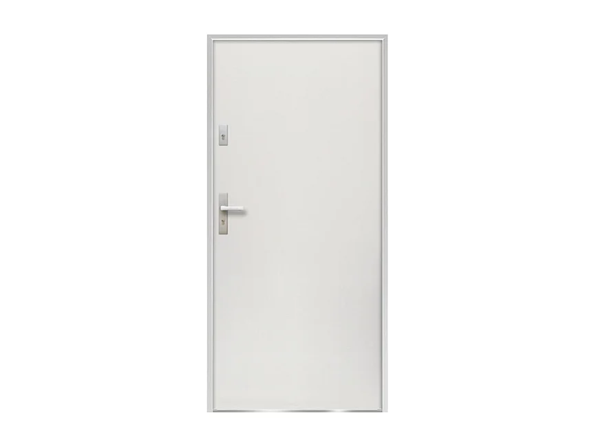 Porta d'ingresso apertura a destra H.207 x l.100 cm in Acciaio massiccio Bianco - AGUEDA