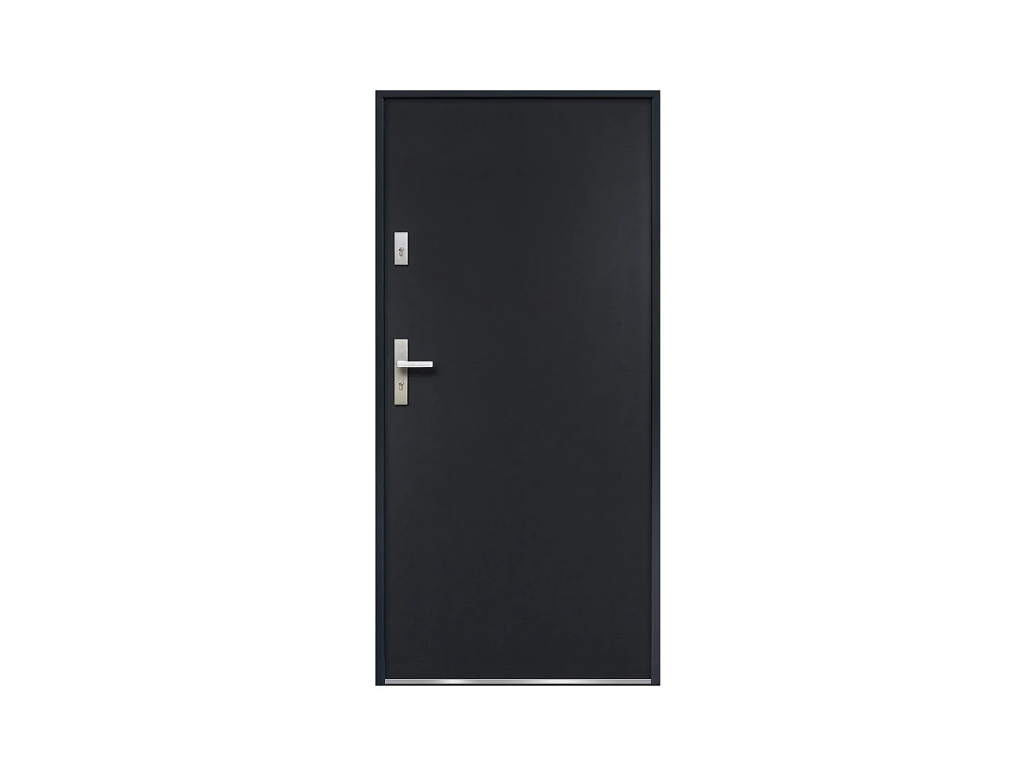 Porta de entrada em aço maciço de A.207 x L.100 cm cor antracite com abertura para a direita - AGUEDA