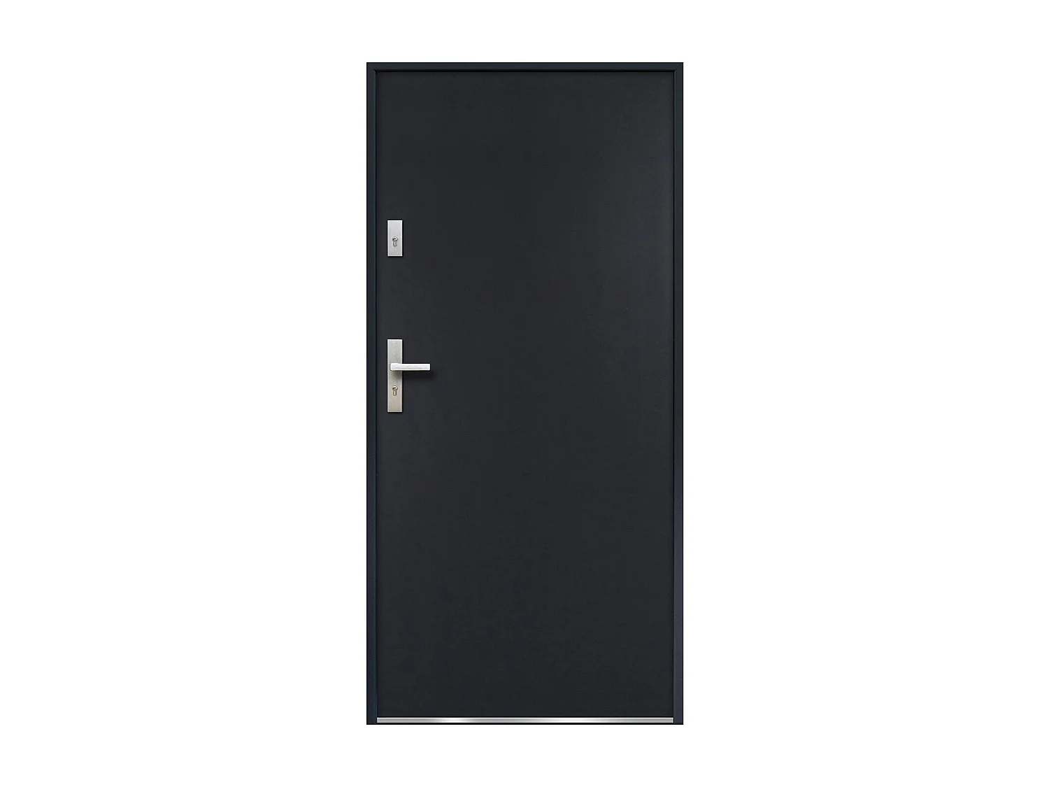 Porte d'entrée en acier pleine H207 x L100 cm anthracite - poussant droit - AGUEDA