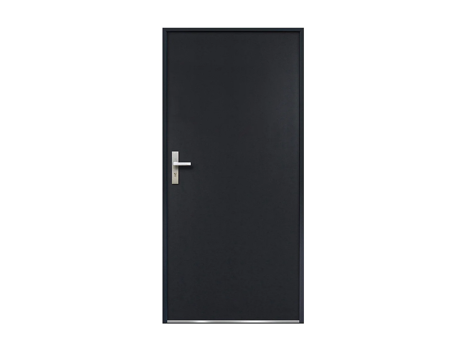 Porte d'entrée en acier pleine H207 x L100 cm anthracite - épaisseur 55 mm - poussant droit - AGUEDA