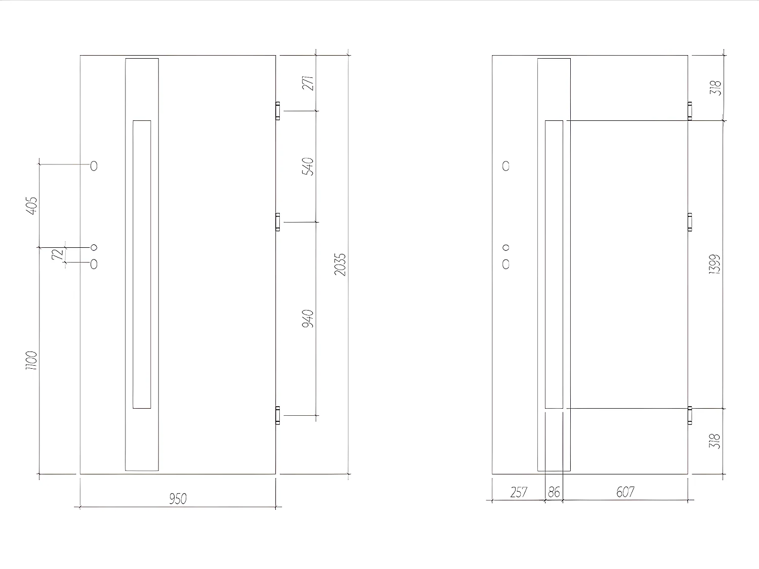 Porta d'ingresso apertura verso sinistra H.207 x l.100 cm in Acciaio smaltato e Inox Antracite - BRAGA