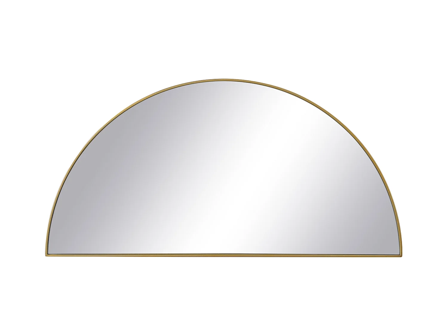 Espejo semicircular design de metal - Ancho 50 x Alt. 100 cm - Dorado - GAVRA