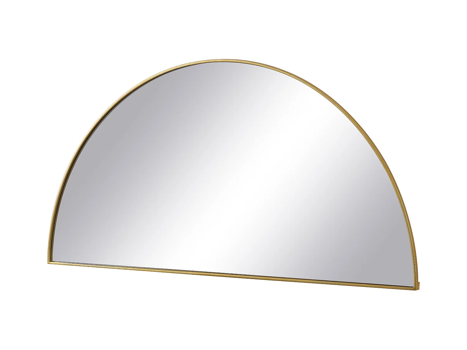 Espejo semicircular design de metal - Ancho 50 x Alt. 100 cm - Dorado - GAVRA