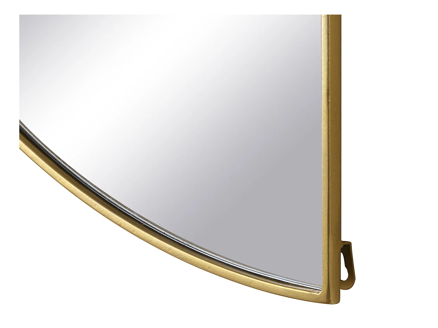 Espejo semicircular design de metal - Ancho 50 x Alt. 100 cm - Dorado - GAVRA