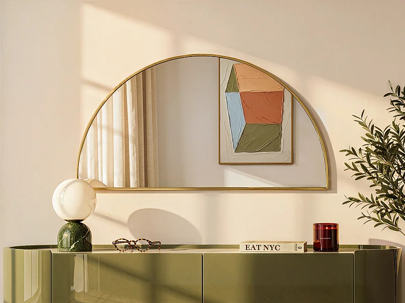 Spiegel rund Goldfarben
