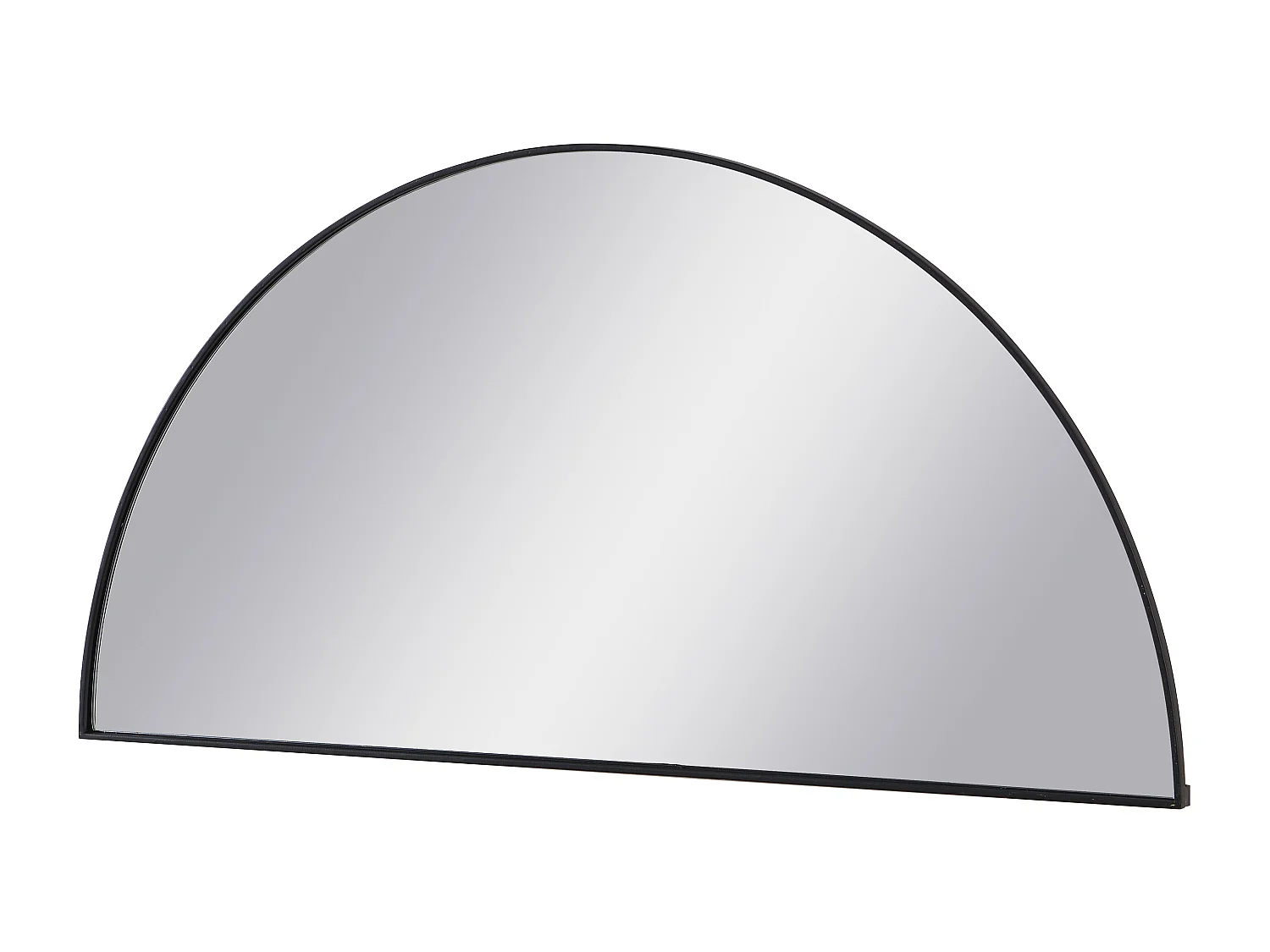 Miroir demi-cercle design en métal - L.50 x H.100 cm - Noir - GAVRA