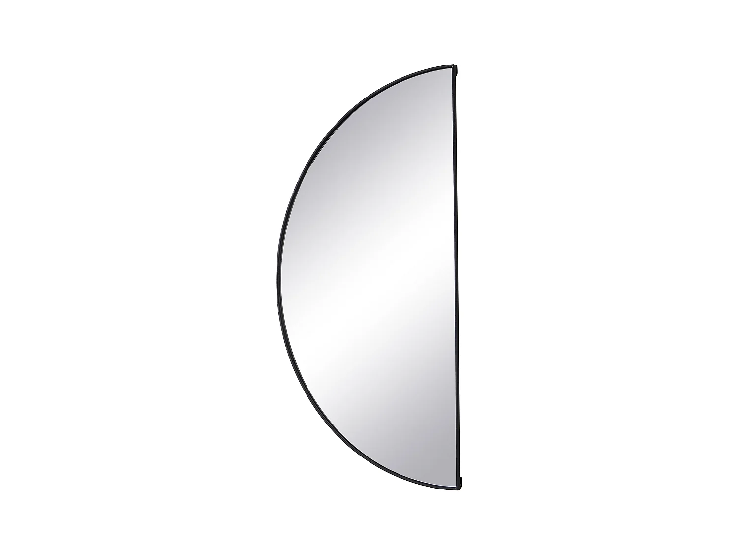 Espejo semicircular design de metal - Ancho 50 x Alt. 100 cm - Negro - GAVRA