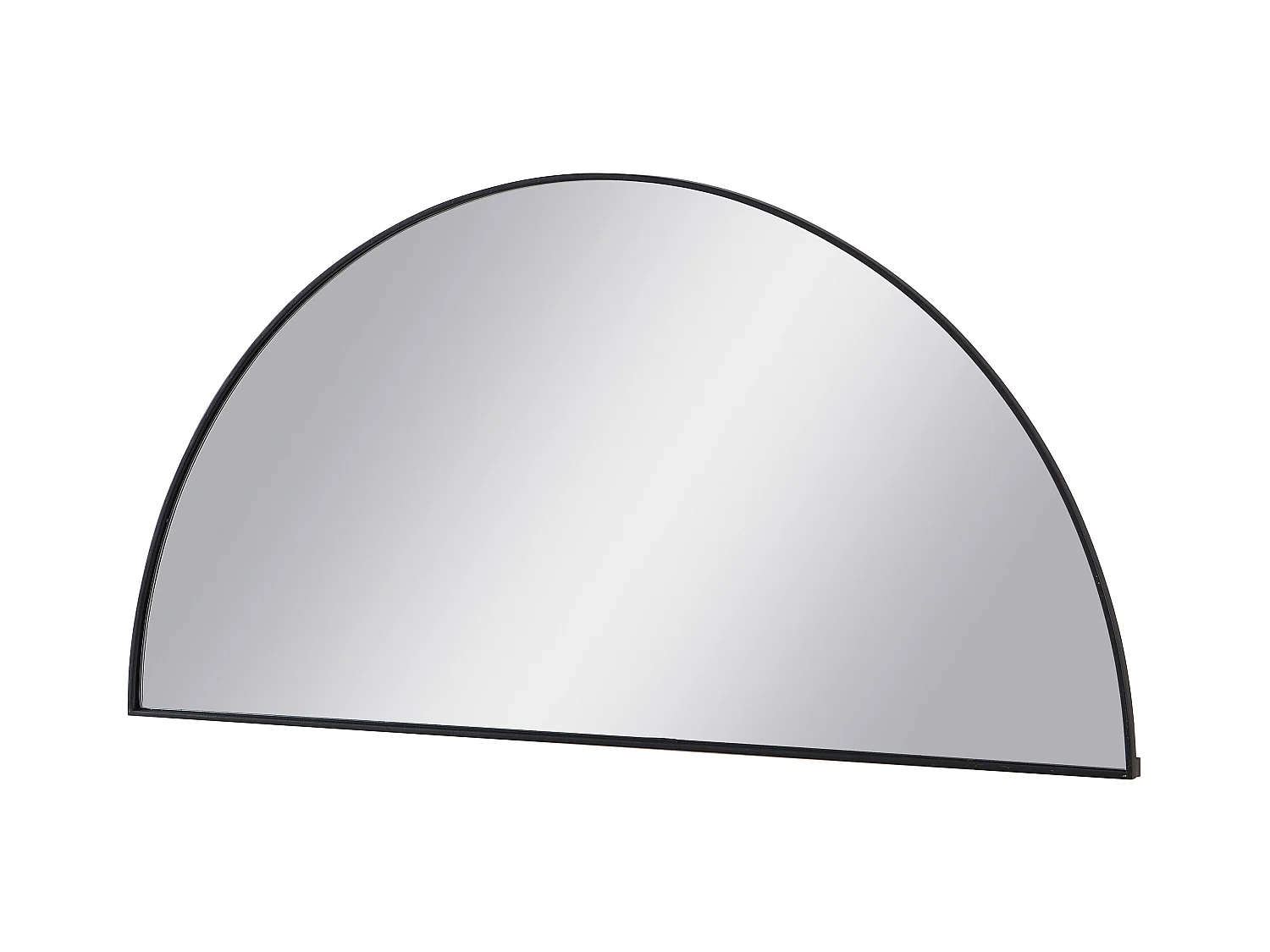 Espejo semicircular design de metal - Ancho 50 x Alt. 100 cm - Negro - GAVRA
