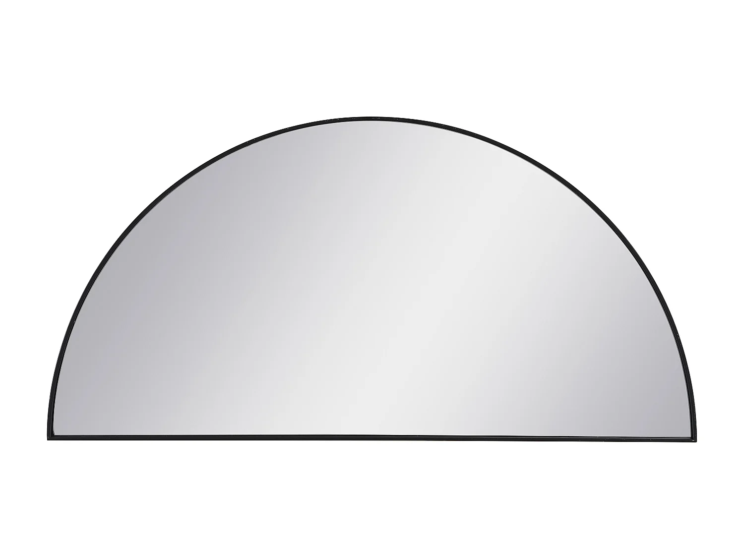 Designerskie półokrągłe lustro z metalu - Dł.50 x Wys.100 cm - Czarne - GAVRA