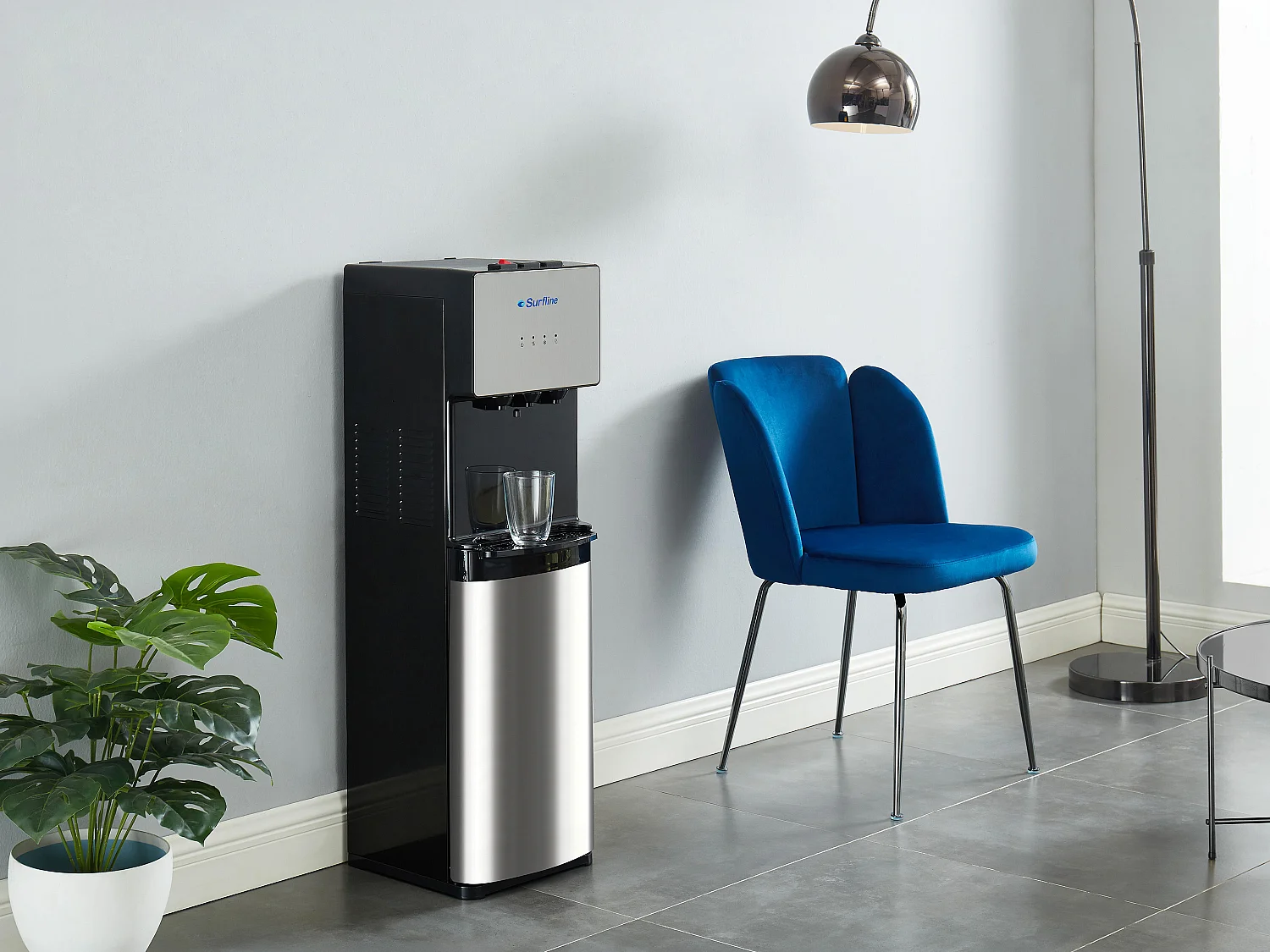 Flaschenwasserspender - Warmes/kaltes Wasser - Grau - LIMAN