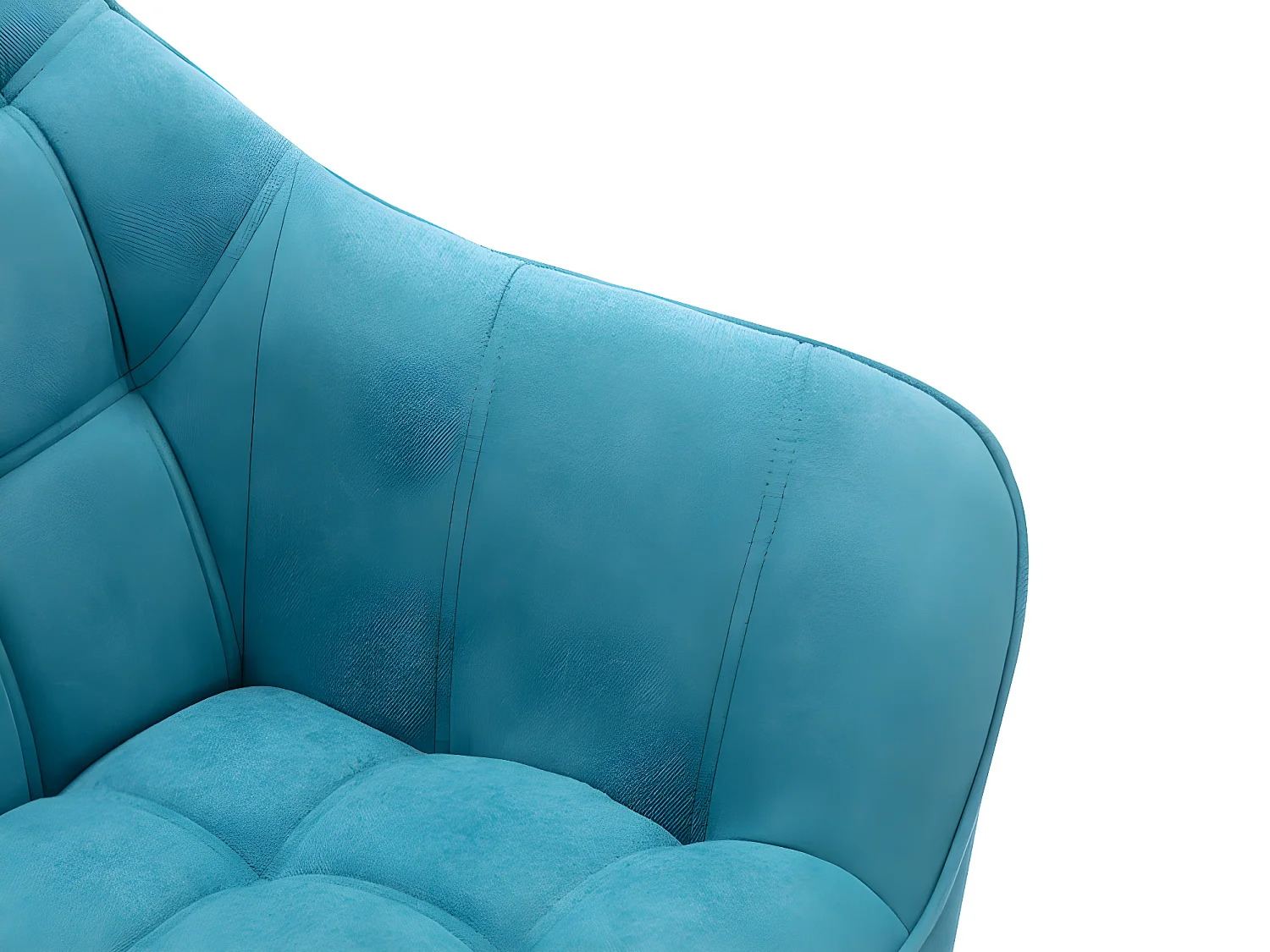 Canapé 2 places et fauteuil en tissu bleu CASERTA
