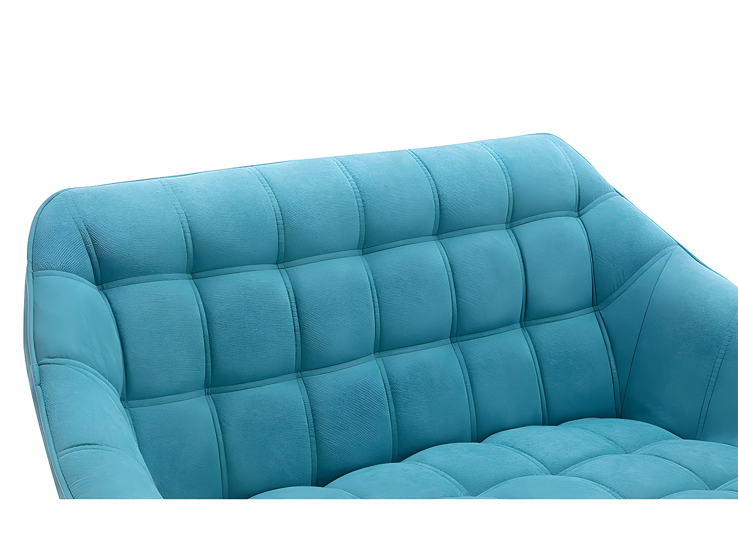 Canapé 2 places et fauteuil en tissu bleu CASERTA