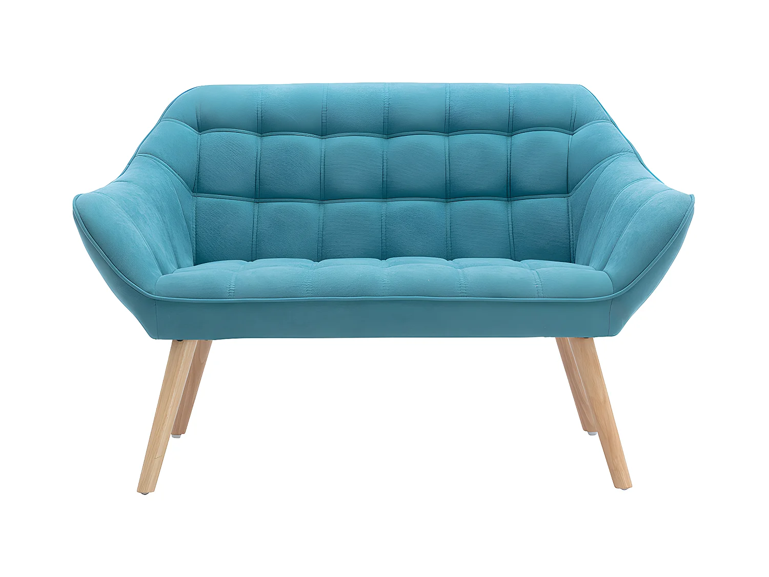 Divano 2 posti e poltrona in Tessuto Blu - CASERTA