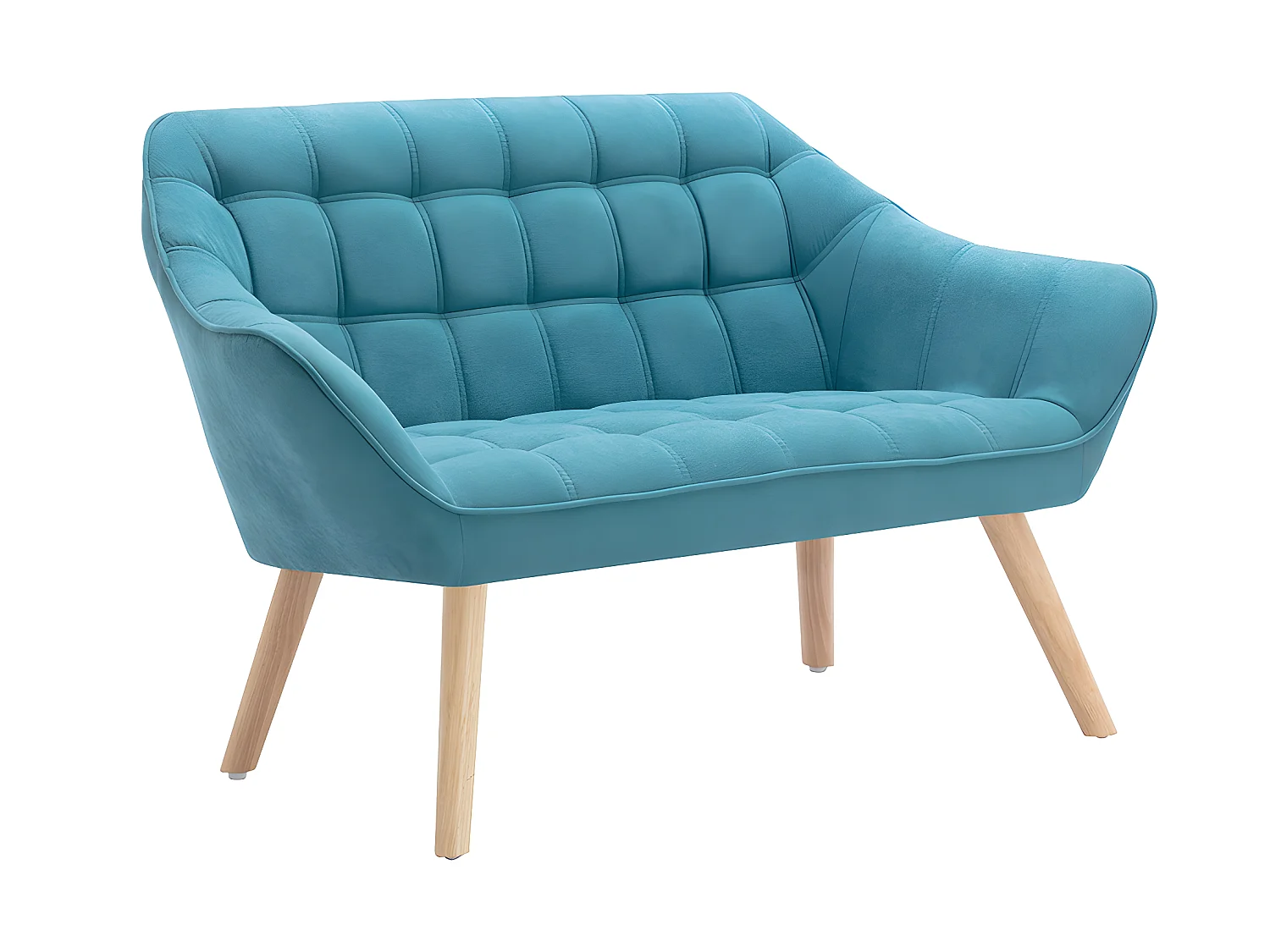 Divano 2 posti e poltrona in Tessuto Blu - CASERTA