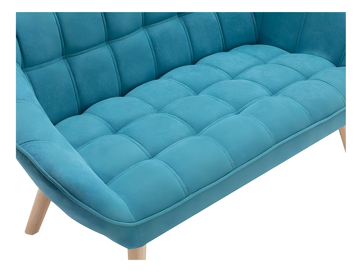 Divano 2 posti e poltrona in Tessuto Blu - CASERTA